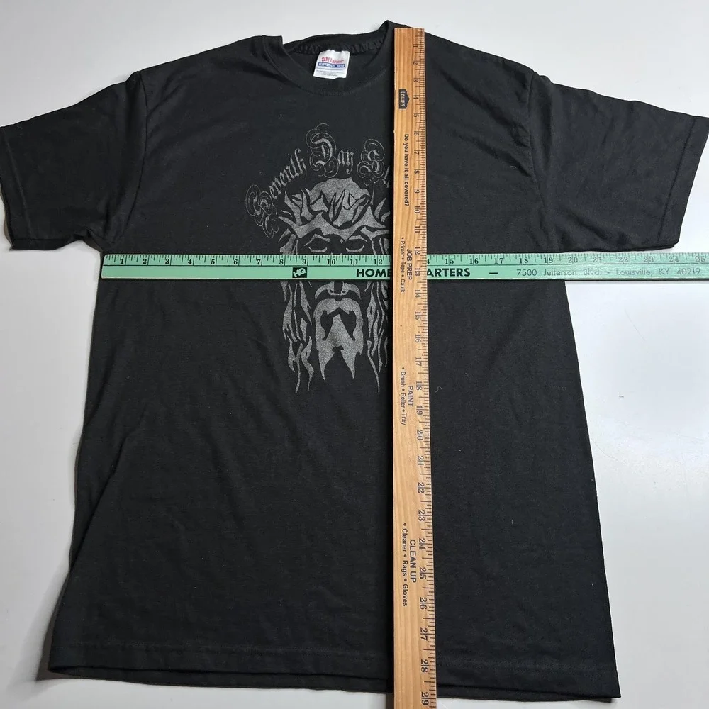 Seventh Day Slumber Shirt Mens L Black Jesus Christian Band Graphic Tee Hanes - Picture 4 of 4